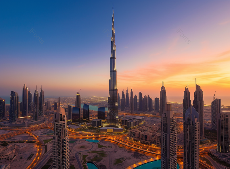 迪拜城市之巅哈利法塔标志性建筑,高清,摄影图,摄影图片,图片大全,摄影图免费下载